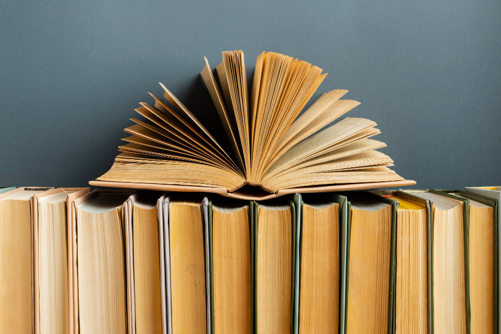 Library shelves background