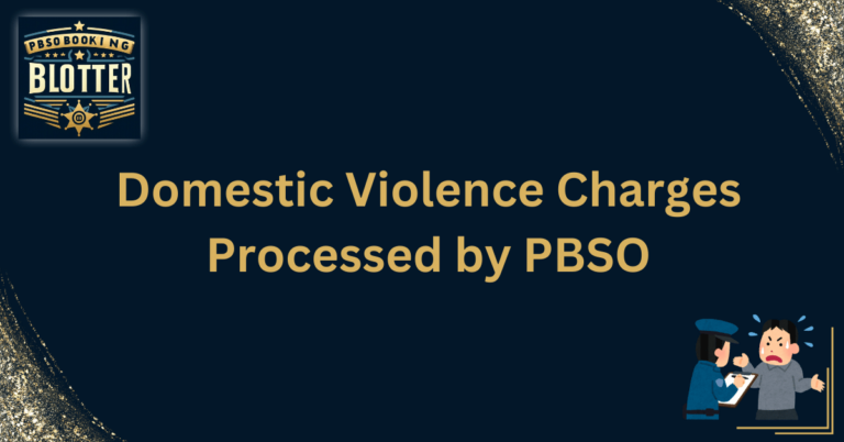 Domestic Violence Charges Processed by PBSO