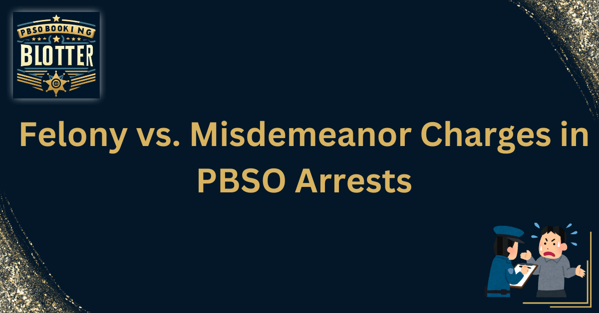 Felony vs. Misdemeanor Charges in PBSO Arrests